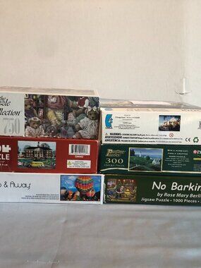LOT of 6 Puzzles No Barking, Up Up and Away, School House & MORE! #JS
